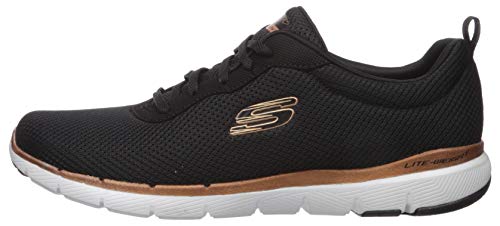 Skechers Flex Appeal 3.0-First Insight, Zapatillas Mujer, Negro Bkrg Black Mesh Trim, 40 EU