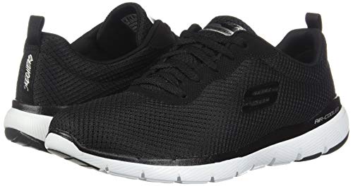 Skechers Flex Appeal 3.0-First Insight, Zapatillas Mujer, Negro (BKW Black Mesh/Trim), 39 EU
