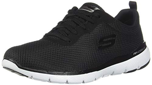 Skechers Flex Appeal 3.0-First Insight, Zapatillas Mujer, Negro (BKW Black Mesh/Trim), 39 EU
