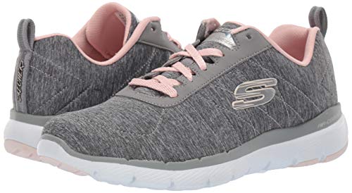 Skechers Flex Appeal 3.0-Insiders, Zapatillas Deportivas Mujer, Multicolor (GYLP Black & Gray Mesh/Black Trim), 41 EU