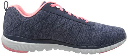Skechers Flex Appeal 3.0-Insiders, Zapatillas Deportivas Mujer, Multicolor (NVCL Black & Gray Mesh/Black Trim), 40 EU