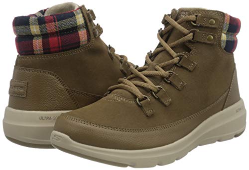 Skechers Glacial Ultra-Peak, Botas Cortas al Tobillo Mujer, Ante Marrón Oscuro, 35.5 EU