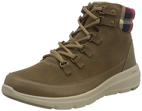 Skechers Glacial Ultra-Peak, Botas Cortas al Tobillo Mujer, Ante Marrón Oscuro, 35.5 EU