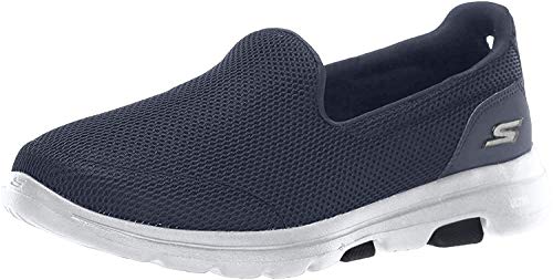Skechers Go Walk 5, Zapatillas Mujer, Azul (Blue Textile/Trim NVW), 38 EU