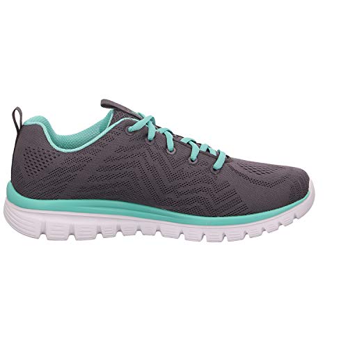 Skechers Graceful-Get Connected, Zapatillas Mujer, Gris (CCGR Black Mesh/Trim), 39 EU