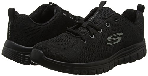 Skechers Graceful-Get Connected, Zapatillas Mujer, Negro (BBK Black Mesh/Trim), 38.5 EU