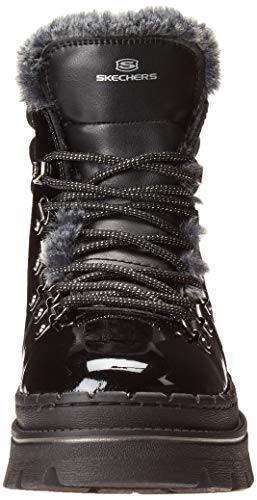 Skechers Jammers, Botas Cortas al Tobillo Mujer, Duraleather de Patente Negro, 38 EU
