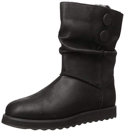 SKECHERS Keepsakes 2.0-Upland-Mid - Bota alta ancha con detalle de botones, diseño de media caña, Negro (Negro), 37 EU