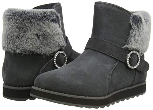 Skechers Keepsakes 2.0-Winter Bling, Bota a la Altura de la Pantorrilla Mujer, Negro (CCL Black Suede/Faux Fur), 40 EU