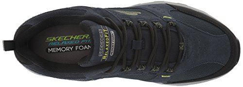 Skechers Oak Canyon, Zapatillas Hombre, Multicolor (NVLM Black Leather/PU/Mesh/Trim), 42 EU