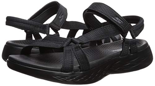 Skechers On The Go 600 15316-bbk 15316, Sandalias Deportivas Mujer, Negro (Black 15316/Bbk), 39 EU