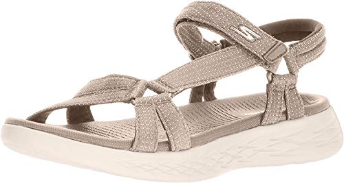 Skechers On-The-go 600-Brilliancy - Sandalias deportivas para mujer, Beige (Natural), 37 EU