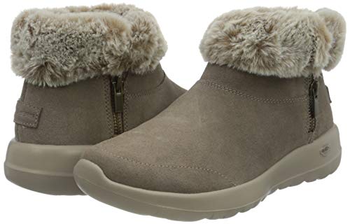 Skechers ON-The-GO Joy, Botas Cortas al Tobillo Mujer, Ante marrón Oscuro, 36 EU