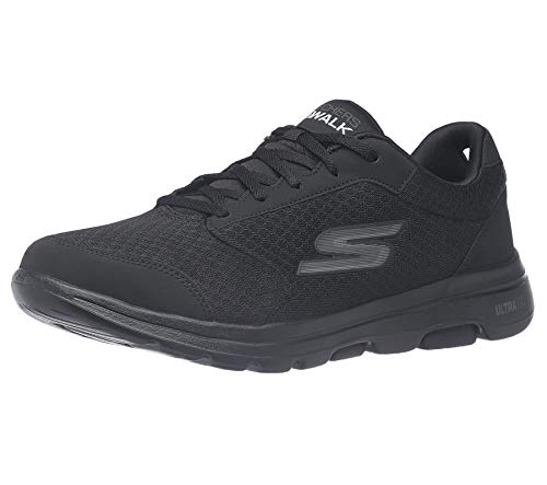 Skechers Performance Go Walk 5-Qualify, Zapatillas Hombre, Negro (BBK Black Textile/Synthetic/Black Trim), 48 EU