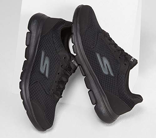Skechers Performance Go Walk 5-Qualify, Zapatillas Hombre, Negro (BBK Black Textile/Synthetic/Black Trim), 48 EU