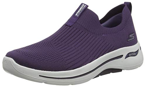 Skechers Performance Go Walk Arch Fit-Iconic, Zapatillas Mujer, Multicolor (Pur Black Textile/Trim), 37 EU
