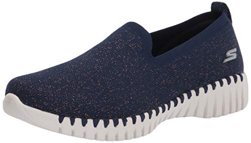 Skechers Performance Go Walk Smart-Oracle, Zapatillas Mujer, Multicolor (NVY Black Textile/White Trim), 37 EU
