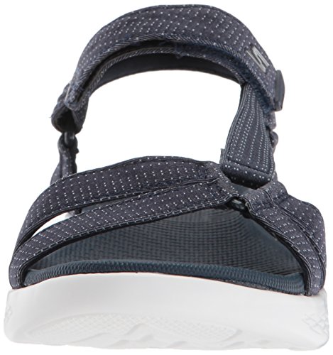 Skechers Performance On-The-Go 600-Brilliancy, Sandalia con Pulsera Mujer, Multicolor (NVY Black Textile/Trim), 35 EU