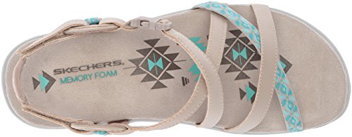 Skechers Reggae Slim-Vacay, Sandalias de Talón Abierto Mujer, Beige (Taupe), 37 EU