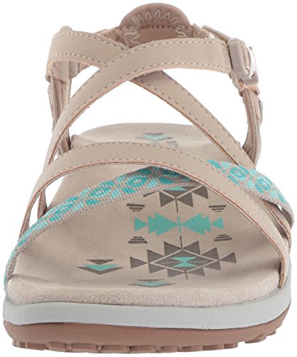 Skechers Reggae Slim-Vacay, Sandalias de Talón Abierto Mujer, Beige (Taupe), 39 EU