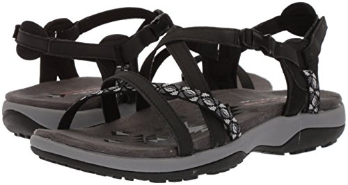 Skechers Reggae Slim-Vacay, Sandalias de Talón Abierto Mujer, Negro (Black Blk), 37 EU