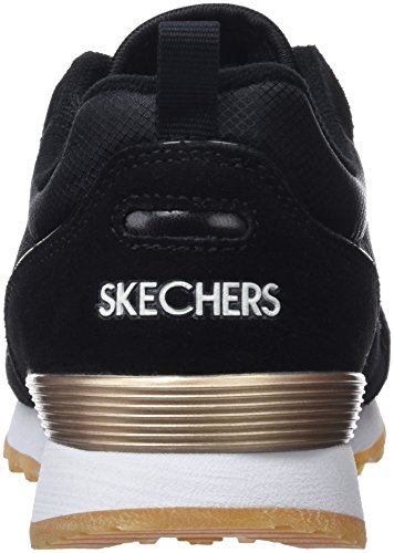Skechers Retros-OG 85-Goldn Gurl, Zapatillas de Deporte Mujer, Negro (BLK Black Suede/Nylon/Mesh/Rose Gold Trim), 36 EU