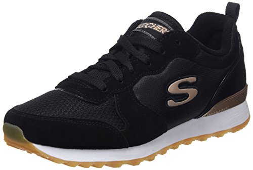 Skechers Retros-OG 85-Goldn Gurl, Zapatillas de Deporte Mujer, Negro (BLK Black Suede/Nylon/Mesh/Rose Gold Trim), 38 EU