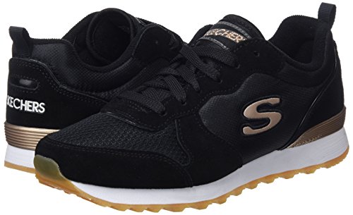 Skechers Retros-OG 85-Goldn Gurl, Zapatillas de Deporte Mujer, Negro (BLK Black Suede/Nylon/Mesh/Rose Gold Trim), 39 EU