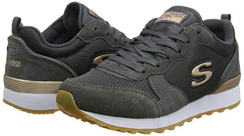 Skechers Retros-OG 85-Goldn Gurl, Zapatillas Mujer, Negro (CCL Black Suede/Nylon/Mesh/Rose Gold Trim), 38 EU