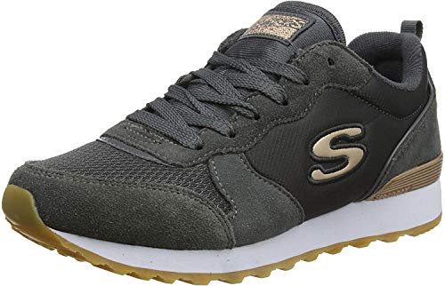 Skechers Retros-OG 85-Goldn Gurl, Zapatillas Mujer, Negro (CCL Black Suede/Nylon/Mesh/Rose Gold Trim), 38 EU