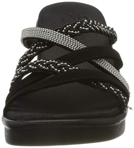 Skechers Rumble On-Dreamy Days, Sandalias de Punta Descubierta Mujer, Negro (BLK Black Mitobuck/Metal Beads), 37 EU