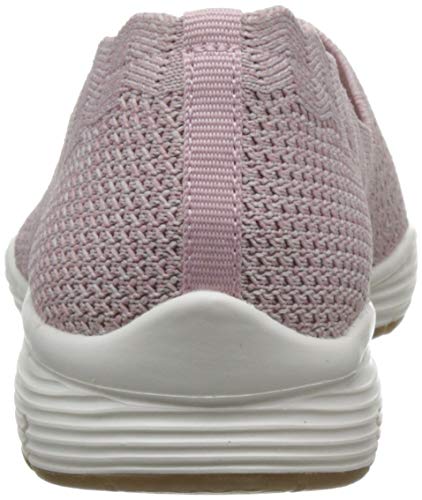 Skechers Seager-Stat, Zapatillas sin Cordones Mujer, Rosado (Ros Black Flat Knit), 38 EU
