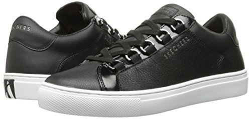 Skechers Side Street-Core-Set, Zapatillas Mujer, Negro (BLK Black Leather/Patent Leather Trim #L), 36.5 EU