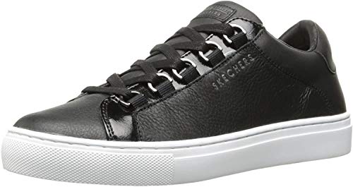 Skechers Side Street-Core-Set, Zapatillas Mujer, Negro (BLK Black Leather/Patent Leather Trim #L), 36.5 EU