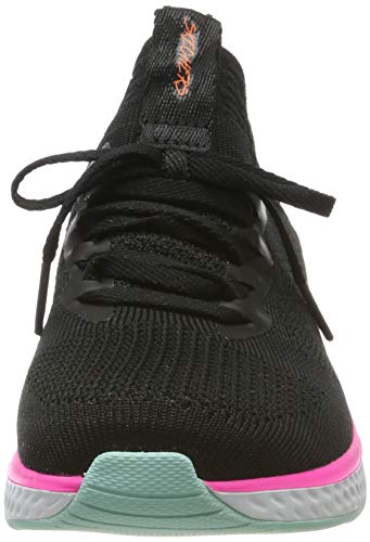 Skechers Solar Fuse, Zapatillas Deportivas Mujer, Negro (BKMT Black Knit Mesh/Multi Trim), 36 EU