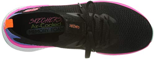Skechers Solar Fuse, Zapatillas Deportivas Mujer, Negro (BKMT Black Knit Mesh/Multi Trim), 36 EU