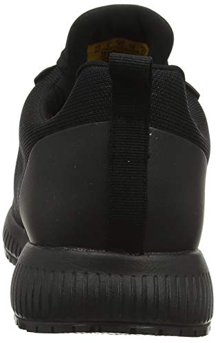Skechers Squad Sr, Zapatos de Trabajo Mujer, Negro (BLK Black Flat Knit/Rose Gold Trim), 42 EU