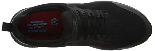 Skechers Squad Sr, Zapatos de Trabajo Mujer, Negro (BLK Black Flat Knit/Rose Gold Trim), 42 EU