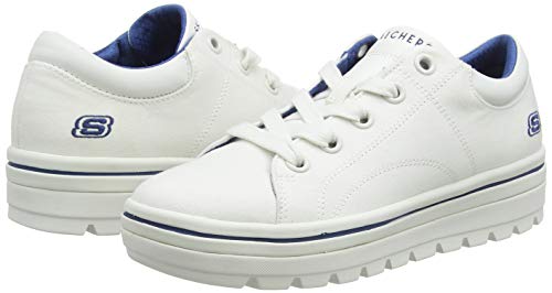 Skechers Street Cleat-Bring It Back, Zapatillas, Multicolor (Wht Black Canvas/White Duraleather Trim), 36 EU
