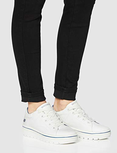 Skechers Street Cleat-Bring It Back, Zapatillas, Multicolor (Wht Black Canvas/White Duraleather Trim), 36 EU