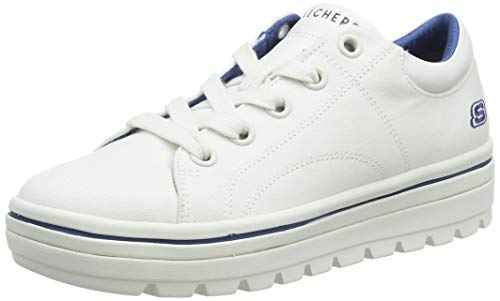 Skechers Street Cleat-Bring It Back, Zapatillas, Multicolor (Wht Black Canvas/White Duraleather Trim), 36 EU