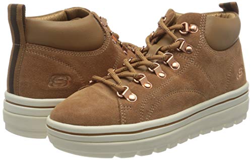 Skechers Street Cleats 2-Haute Hikes, Zapatillas Mujer, Marrón (CSNT Black Suede/Duraleather/Charcoal Webbing Trim), 38.5 EU