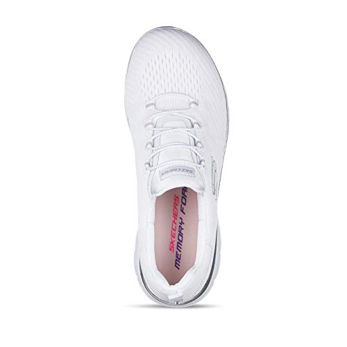 Skechers Summits, Zapatillas Mujer, Blanco (White Mesh/Silver Trim WSL), 39 EU