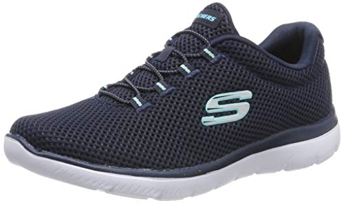 Skechers Summits, Zapatillas Mujer, Multicolor (NVLB Black Mesh/Trim), 38 EU