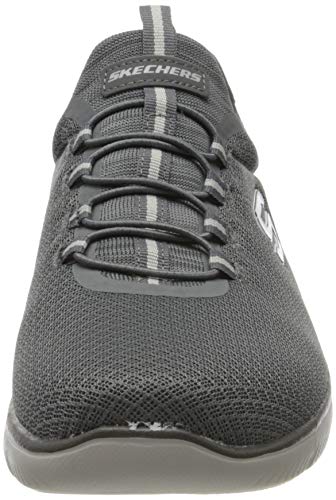 Skechers Summits, Zapatillas sin Cordones Hombre, Gris (Charcoal Mesh/Trim Charcoal), 45 EU