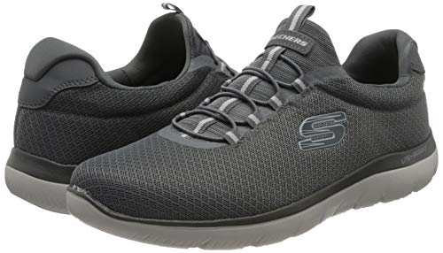 Skechers Summits, Zapatillas sin Cordones Hombre, Gris (Charcoal Mesh/Trim Charcoal), 45 EU