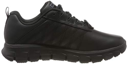 Skechers Sure Track-Erath-II, Zapatillas sin Cordones Mujer, Negro (BLK Black Leather), 38 EU