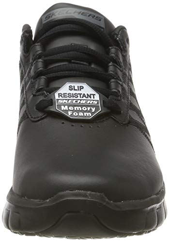Skechers Sure Track-Erath-II, Zapatillas sin Cordones Mujer, Negro (BLK Black Leather), 38 EU