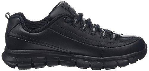 Skechers Sure Track-Trickel, Zapatos de Trabajo Mujer, Negro (BLK Black Leather), 37 EU