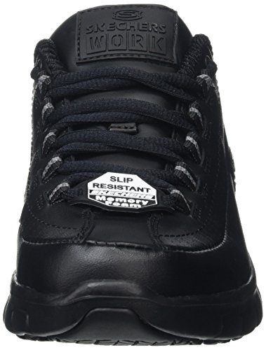 Skechers Sure Track-Trickel, Zapatos de Trabajo Mujer, Negro (BLK Black Leather), 38 EU
